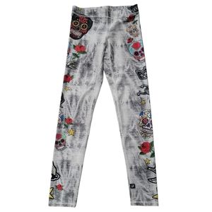 Terez Muerte Skulls Roses Legging 168 XS